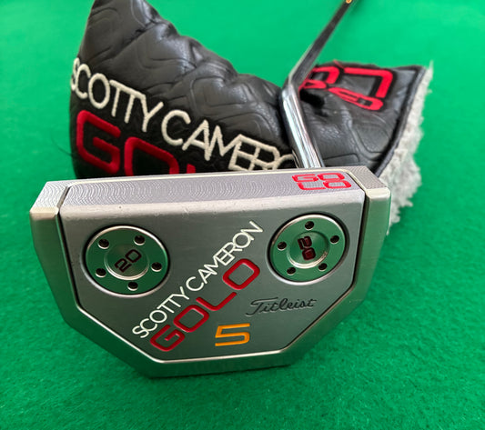 Scotty Cameron Golo 5 Putter 34" | 20g Weights | Studio Design Shaft | Brand New Iomic Green Grip | Great Condition