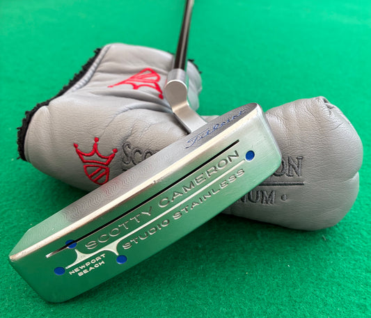 Scotty Cameron Newport Beach Studio Stainless Putter 35" | KBS CT Tour Black Shaft | Studio Design Pistol Grip | Great Condition