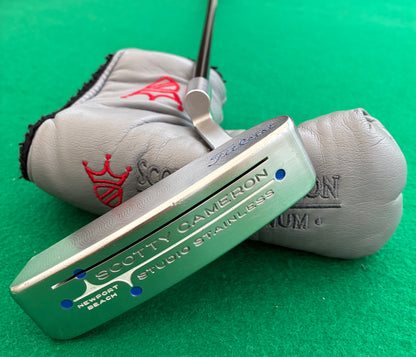 Scotty Cameron Newport Beach Studio Stainless Putter 35" | KBS CT Tour Black Shaft | Studio Design Pistol Grip | Great Condition